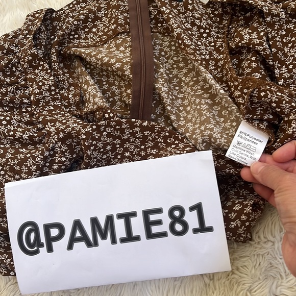 SHEIN Women’s Brown Puff Sleeve Crop Top & Midi Skirt Set Size S NWOT - Picture 7 of 12